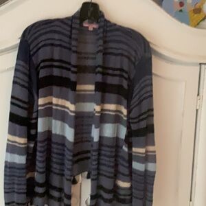 Calypso blue striped sweater small